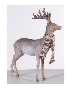 43Cm Poly Deer W/Scarf