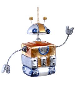 10Cm Glass Robot Orn