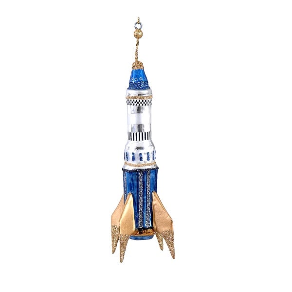 17Cm Glass Rocket Orn 17Cm Glass Rocket Orn
