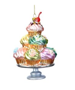15Cm Glass Cupcakes Orn