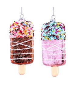 2Asst 14Cm Glass Ice Cream Orn