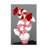 69Cm Red/White Candy On Pot 69Cm Red/White Candy On Pot