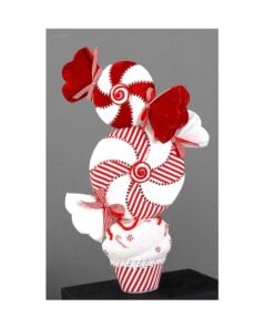 69Cm Red/White Candy On Pot