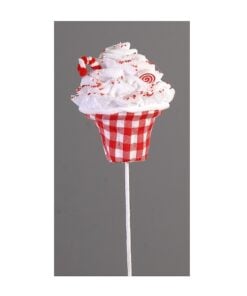 58Cm Branch W/Cupcake Red & Wh