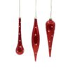 3Asst 19 Glass Red Wh Dots Orn
