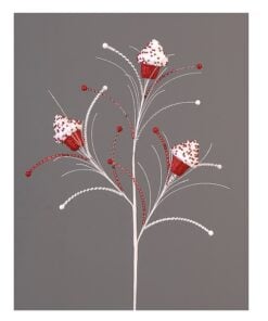 82 Branch Glitter Red & White
