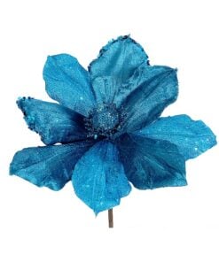 25Cm Blue Poinsetia