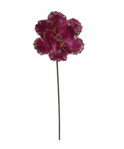 50Cm Branch W/Purple Glittered