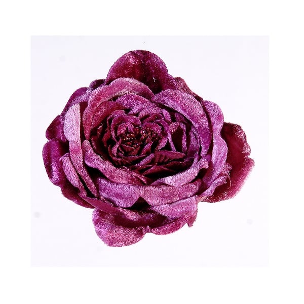 13Cm Fuchsia Rose Flower W/Cli 13Cm Fuchsia Rose Flower W/Cli