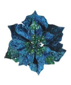 25 Peacock Poinsetia W/Clip