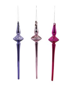 3Asst 27 Red; Purple&Gold Orn