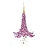 17 Fuchsia Glitter Flower Orn