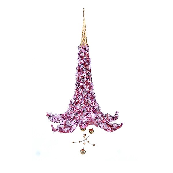 17 Fuchsia Glitter Flower Orn 17 Fuchsia Glitter Flower Orn