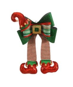 15 Hanging Elf Legs Bow & Ight