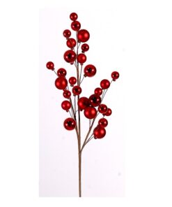 79Cm Branch W/Red Balls Leaves