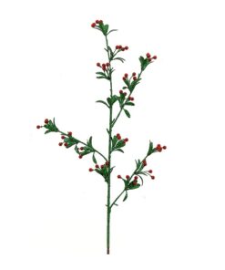 99 Cm Green Spray With Red Small Flowers