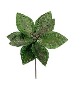 24/384-Green Glittered Flower