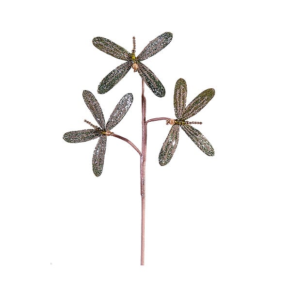 45Cm Goldsage Dragonfly Branch 45Cm Goldsage Dragonfly Branch