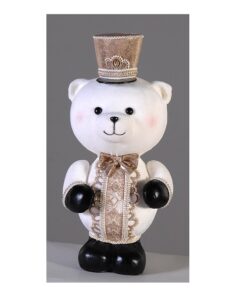 49Cm White Gold Bear Standing