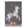 85Cm White Gold Deer On Base