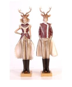 2Asst 43Cm Standing Reindeers