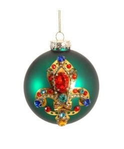 10 Hanging Green Glass Ball Fl