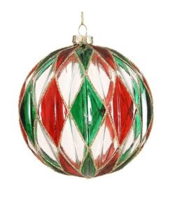 12Cm Red/Green Ball W/Squares