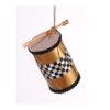 12Cm Black/Gold Drum Ornament