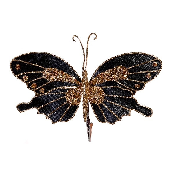 20 Black Butterfly W/Gold Glit 20 Black Butterfly W/Gold Glit