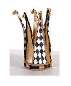 30Cm Black/Gold Jester Crown
