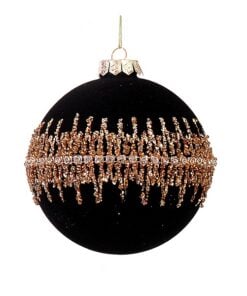 12 Glass Black Ball Gold Stras