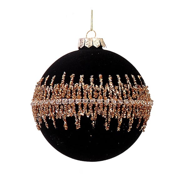 12 Glass Black Ball Gold Stras 12 Glass Black Ball Gold Stras