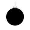 12Cm Glass Ball Velvet Black