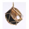 11Cm Black/Gold Drum Ornament