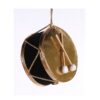 20Cm Black/Gold Drum Ornament