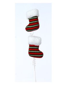 75Cm Red Green Boots On Stick