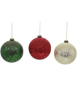 3Asst 12Cm Glass Balls