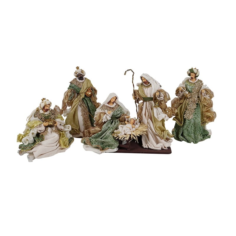 Nativity Set Green/Gold Nativity Set Green/Gold
