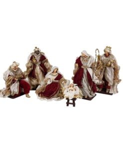 Nativity Set Red/Gold