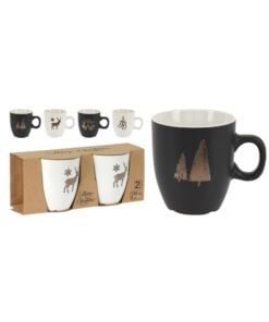 Mug Stoneware 150Ml 2Pcs 4Ass