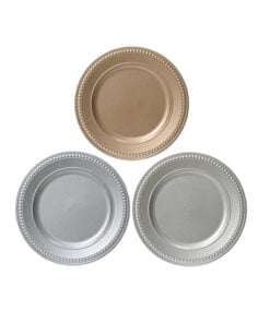 Plate Glitter Dot Relief 3Asst