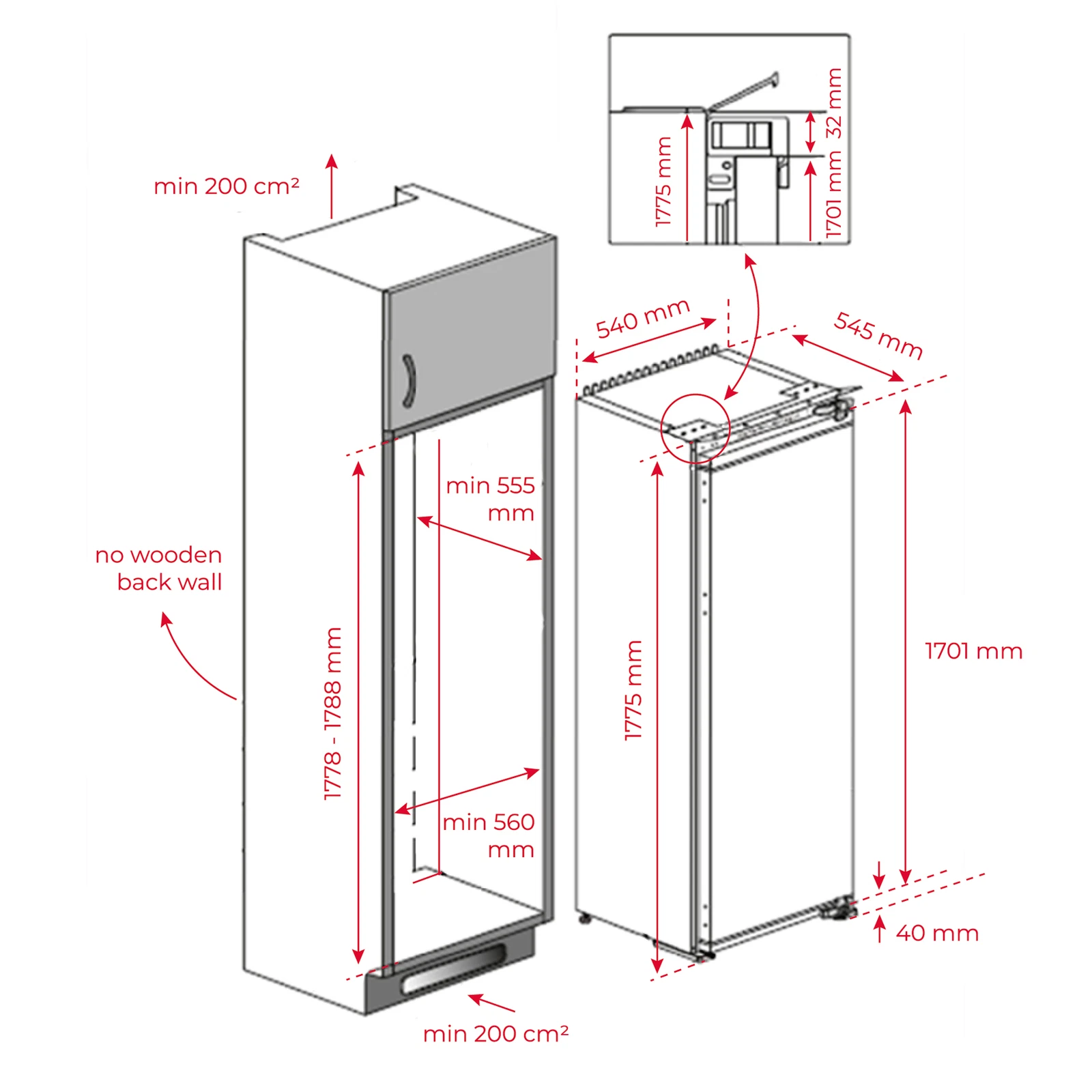 TKI2-300-EU-TGI2-200-NF-EU-drawing Teka Built-In Fridge 309 Liters