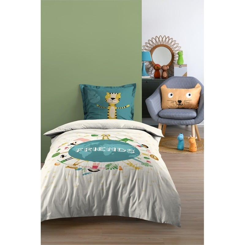 I126842 Amis Housse 140 X 200 Plus 1 Taie 63 X 63