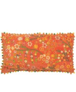 Cushion Rectangular With Pompoms