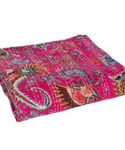 Plaid Beach Mat Flowers Pink