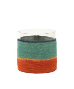 Tealight Holder Round With Stripes