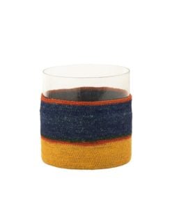 Tealight Holder Round With Stripes