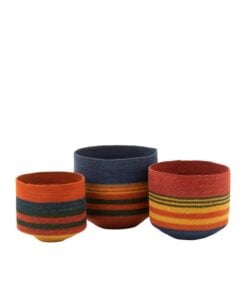 Set Of 3 Baskets Round