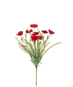 Branch Poppy Artificial Red