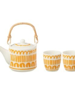 Set Of 3 Tea Pot Set Stripes